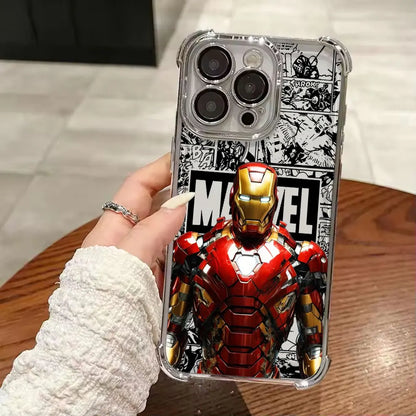 Luxury Marvel Spiderman Ironman Comic Case For iPhone