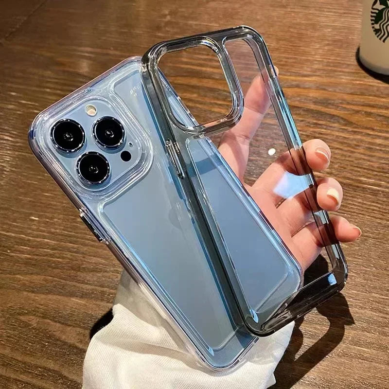 Luxury Silicone Transparent Shockproof Armo Case For iPhone Clear Protection Cover
