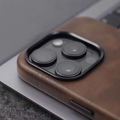 Retro Crazy Horse Leather Magsafe Phone Case For iPhone Simple Leather Texture Magnetic Phone Case