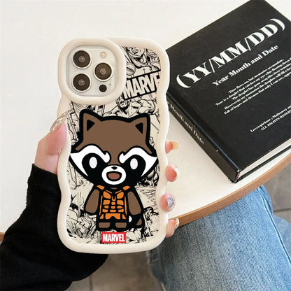 Marvel Cute Deadpool Groot Raccoon Candy Phone Case For iPhone