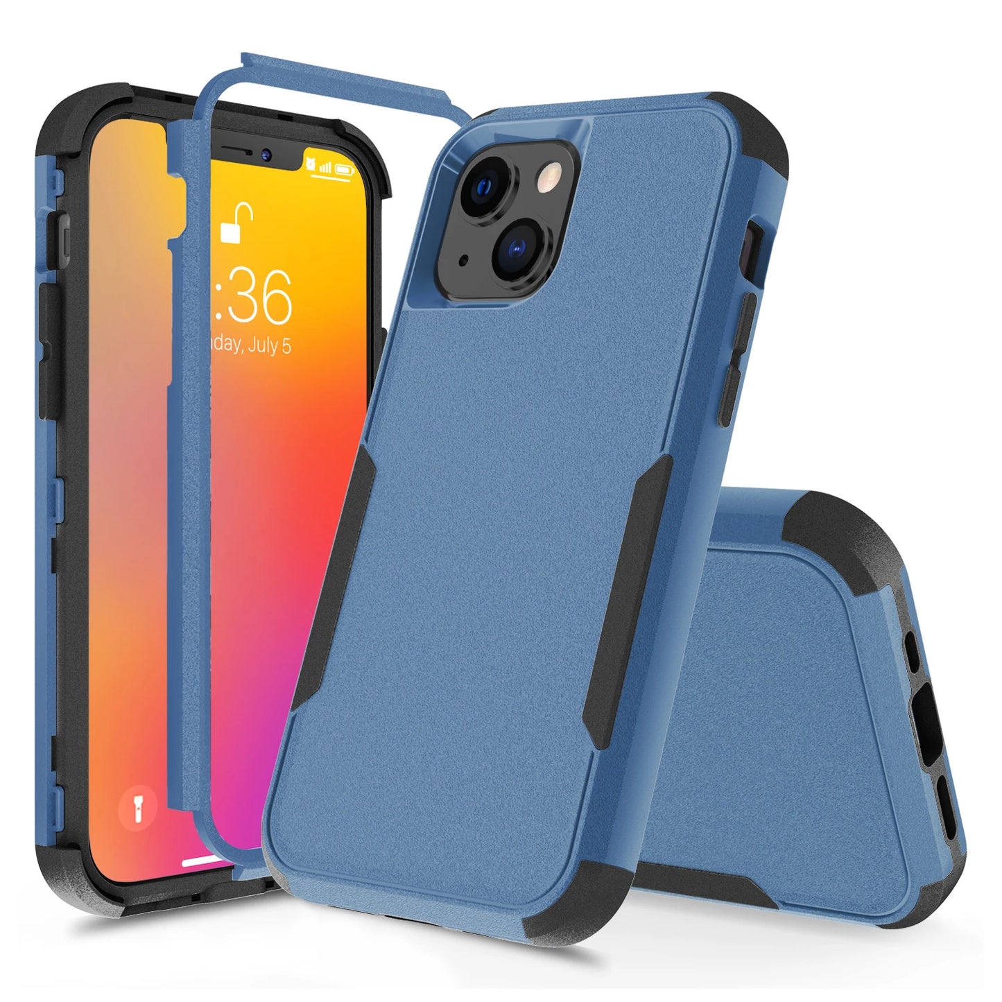 3 Layer Case For iPhone Luxury Armor Shockproof Soft Bumpers Hard Cover