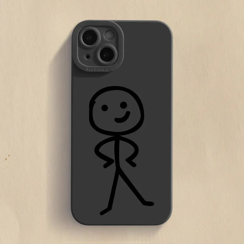 Cute Cartoon Matte Silicone Phone Case For iPhone
