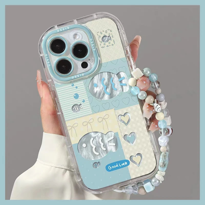 Fresh Ocean Fish Love Heart 3D Folding Bracket Compatible Phone Case