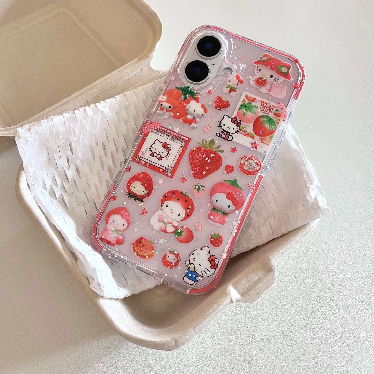 New Hot Red Strawberry Hello Kitty Cat Phone Case