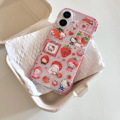 New Hot Red Strawberry Hello Kitty Cat Phone Case