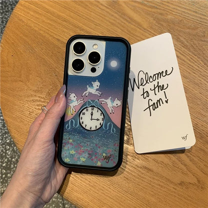Wildflower Cartoon Cat Phone Case For iPhone