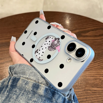 Dot Dachshund Letter Print Wireless Charging Phone Case For Magsafe iPhone