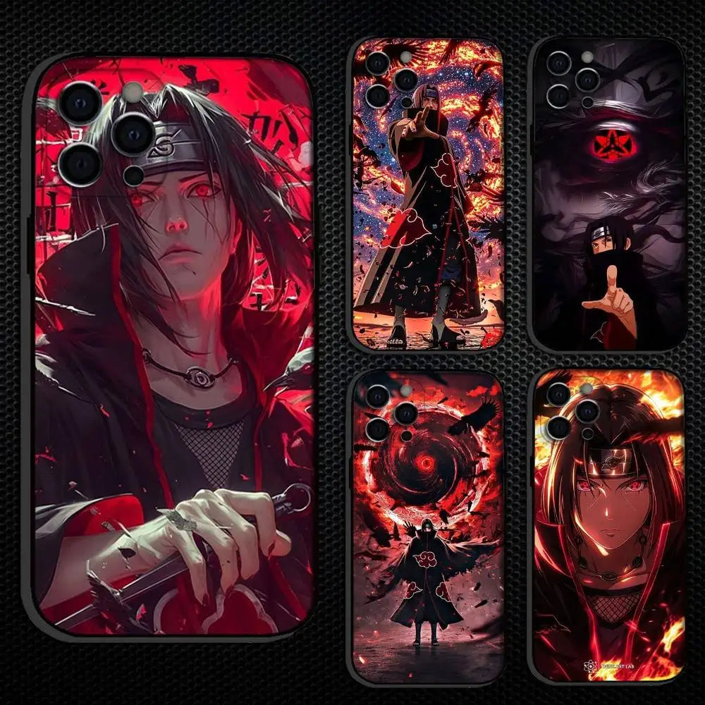 Anim Itachi Uchiha Phone Case For iPhone Soft Silicone Black Cover