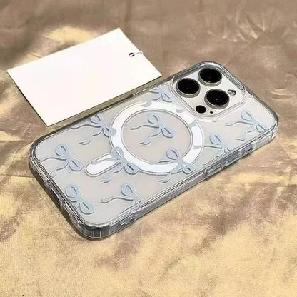 Y2K Pink Bow Flower Phone Case for iPhone