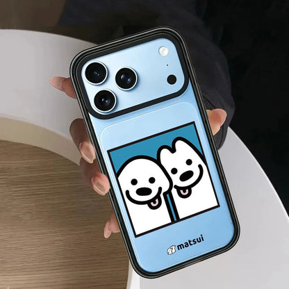 Cartoon Sailboat Companion Dog Impact Black Border Magnetic Phone Case Cover For iPhone