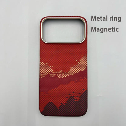 Carbon Fiber Kevlar Aramid Fiber Hard Shell Lightweight Business Black Protective Cover For iPhone