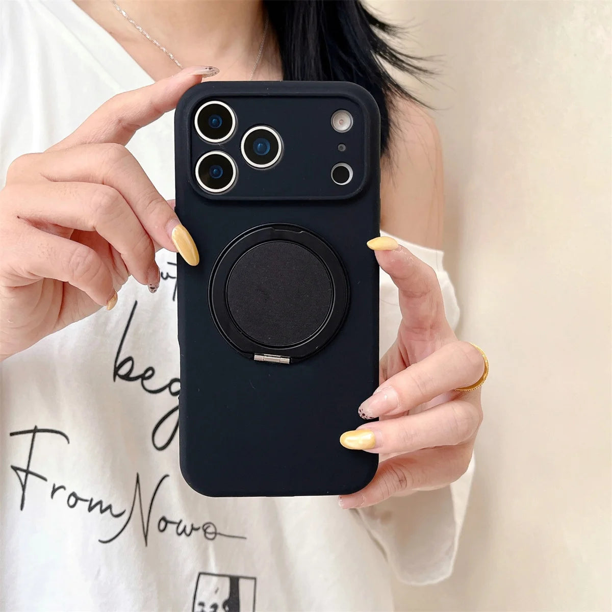 360 Rotate Bracket For Magsafe Magnetic Phone Case For iPhone Stand Silicone Soft Protective Cover