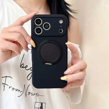 360 Rotate Bracket For Magsafe Magnetic Phone Case For iPhone Stand Silicone Soft Protective Cover