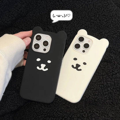 Funny 3D Cartoon Nagano Bear Phone Case Soft Silicone Cover For iPhone