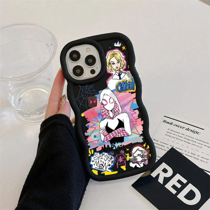 Spider Gwen Spiderman Miles Morales Candy Color Phone Case For iPhone