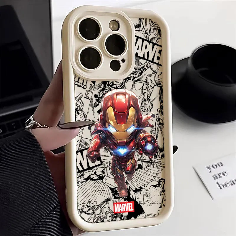 Cute Marvel Ironman Spiderman Silicon Case For Apple iPhone