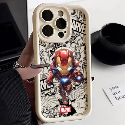 Cute Marvel Ironman Spiderman Silicon Case For Apple iPhone