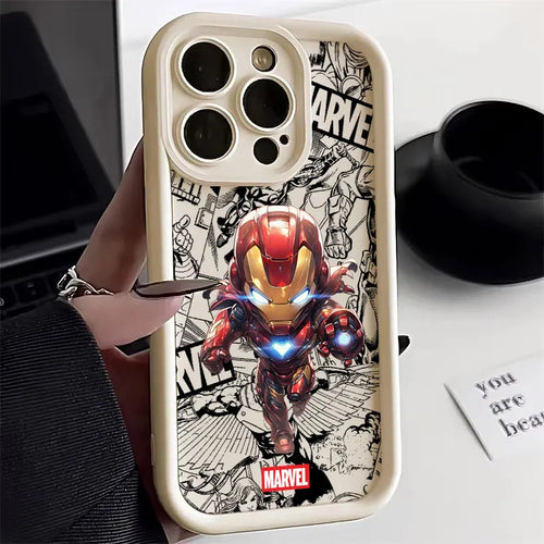 Cute Marvel Ironman Spiderman Silicon Case For Apple iPhone