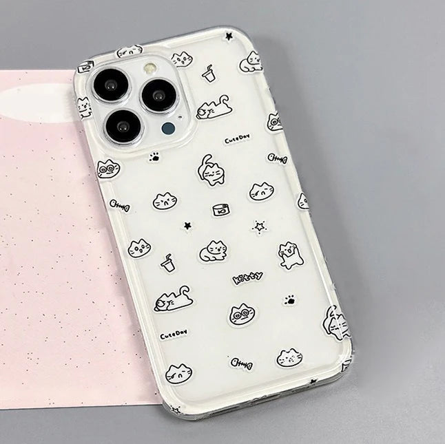 Cute Cartoon Cat Phone Case For iPhone