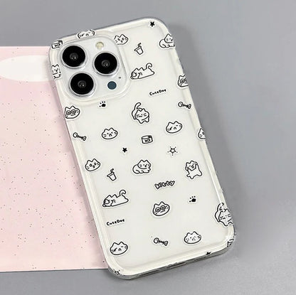 Cute Cartoon Cat Phone Case For iPhone