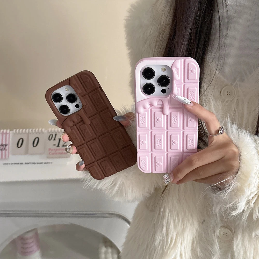 3D Chocolate Ice Cream Mickey Phone Case Funny Soft Silicone Cover