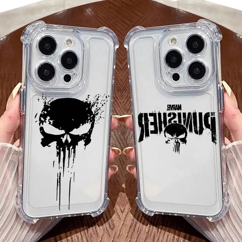 The Punisher Marvel Clear Case For iPhone Shockproof Phone Cover