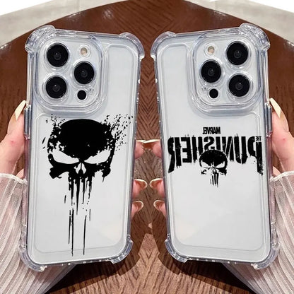 The Punisher Marvel Clear Case For iPhone Shockproof Phone Cover