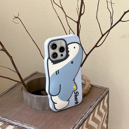 Cute 3D Cartoon Shark Phone Case For iPhone