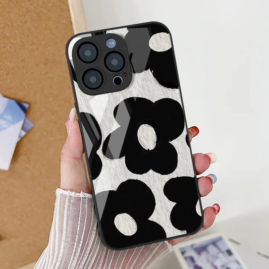 Black Flower Phone Case For iPhone