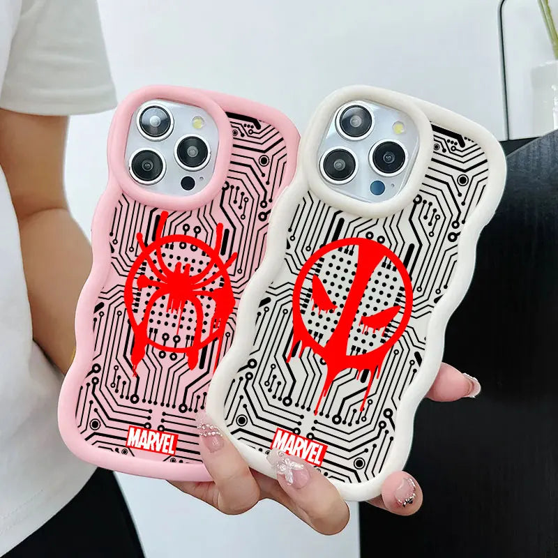 Marvel Deadpool Spider Man Miles Morales Candy Color Phone Case For iPhone