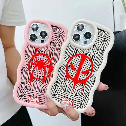 Marvel Deadpool Spider Man Miles Morales Candy Color Phone Case For iPhone