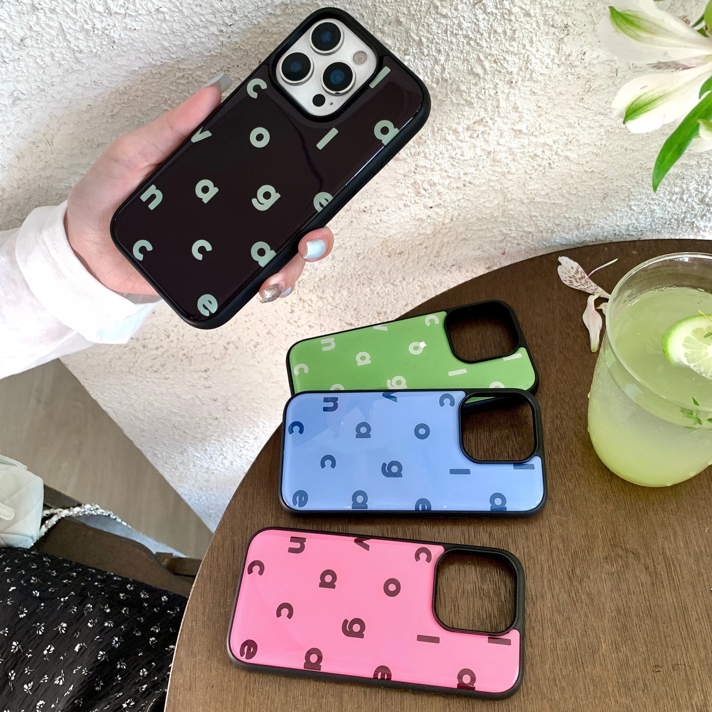 Pure Color Simplicity English Letters Shockproof Phone Case