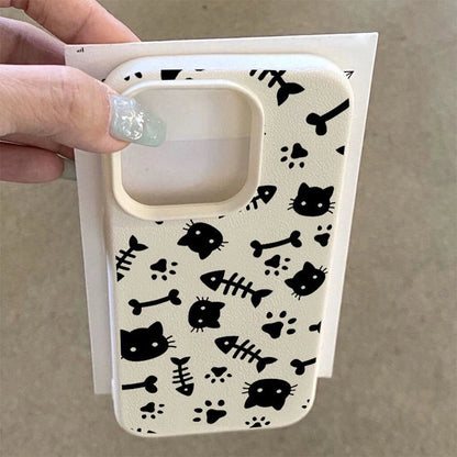 Lovely Bear iPhone Case with Litchi Leather Texture