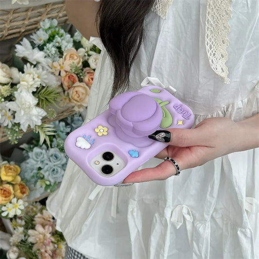 Funny 3D Cartoon Tulip Flower Soft Silicone Phone Case