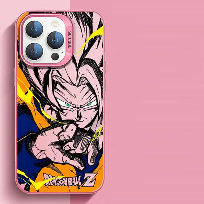 Japan Anime DBZ Cool Case For Apple iPhone Matte Lens Protect Plating Phone Cover