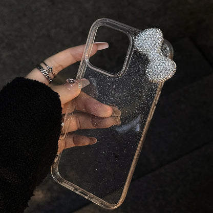 Luxury Transparent 3D Diamond Bowknot Glitter Phone Case For iPhone