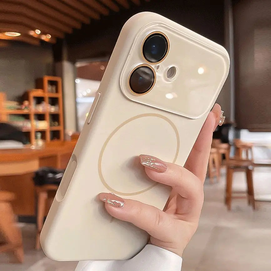 MagSafe Liquid Silicone iPhone Case With Crystal Lens Protection