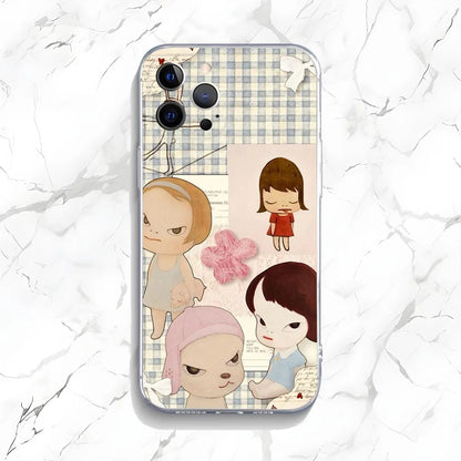 Yoshitomo Nara Art Phone Case For iPhone Transparent Silicone Soft