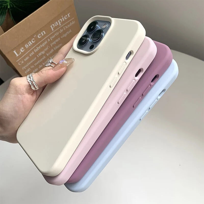 Luxury For Apple Original Silicone Phone Case For iPhone Shockproof Cover Accessories