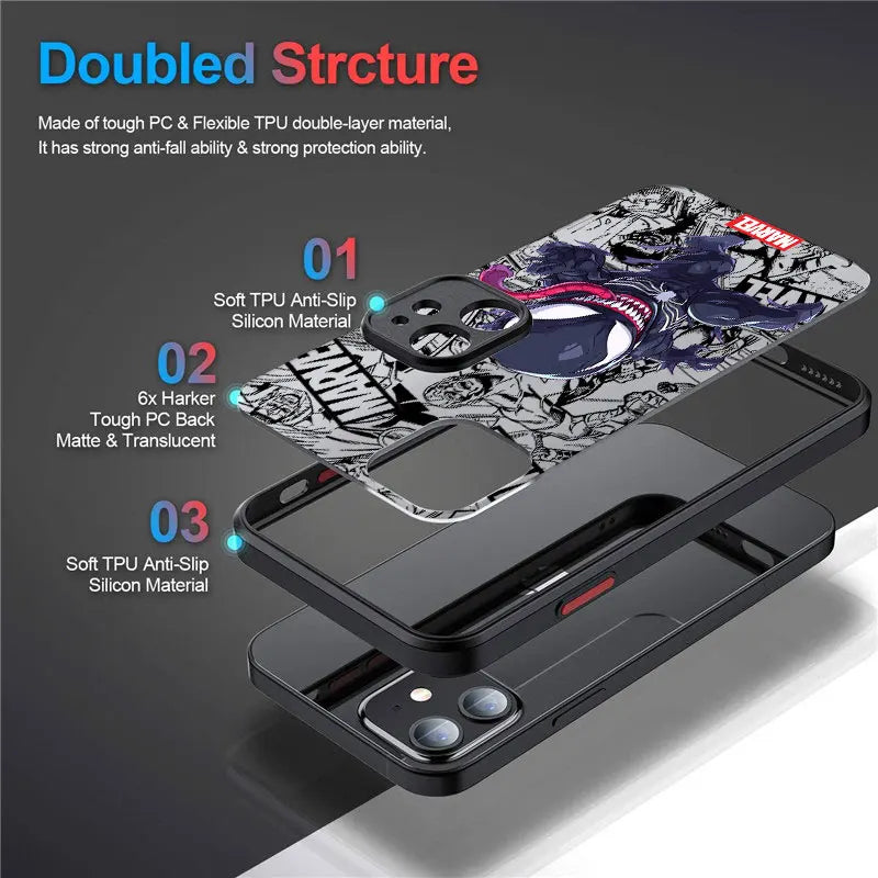 Luxury Cool Marvel Spider Man Venom Phone Case For iPhone