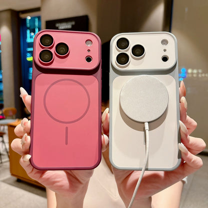 Shockproof Frosted Contrast Color Magnetic Case For iPhone