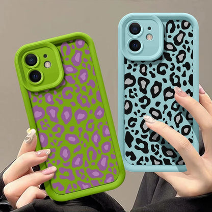 Leopard Patterned Case For iPhone Shockproof Bumper Phone Cover Coque