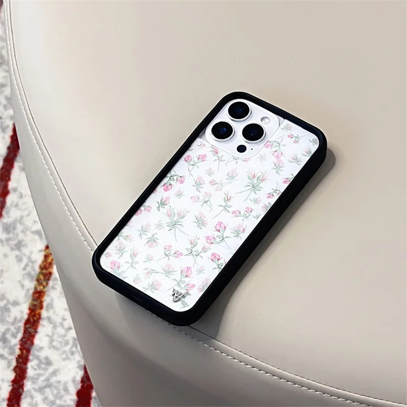 Wildflower Ins Cute Cartoon Phone Case For iPhone