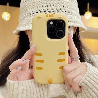Sweet Cute 3D Cat Tail Yellow Silicone Phone Case