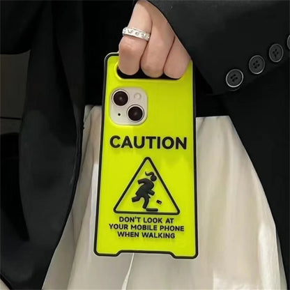 Glow In The Dark Creative Funny Warning Sign Phone Case