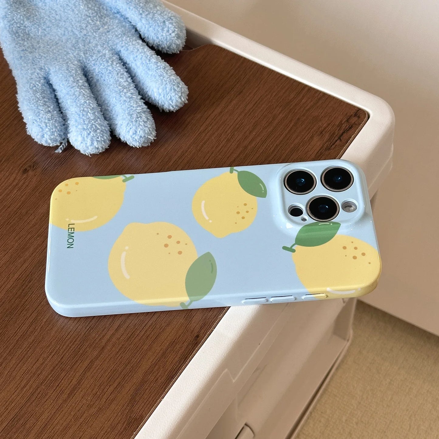 Summer Blue Refreshing Fruit Lemon Pattern Shock Proof Phone Cover Case For iPhone