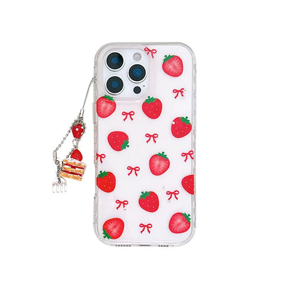 Cute Bowknot Strawberry Glitte Phone Case