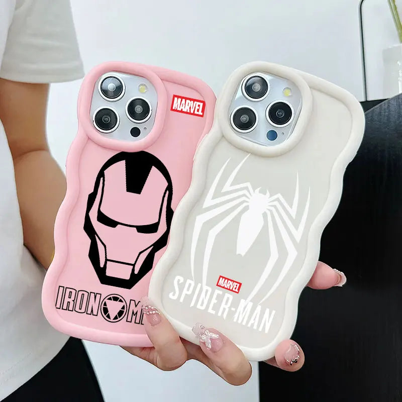 Spiderman Ironman Logo Marvel Candy Color Phone Case For iPhone