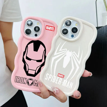 Spiderman Ironman Logo Marvel Candy Color Phone Case For iPhone