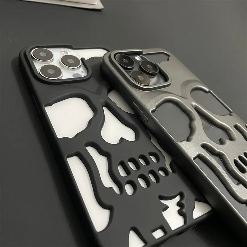Hollow Skull Heat‑Dissipation Phone Case For iPhone